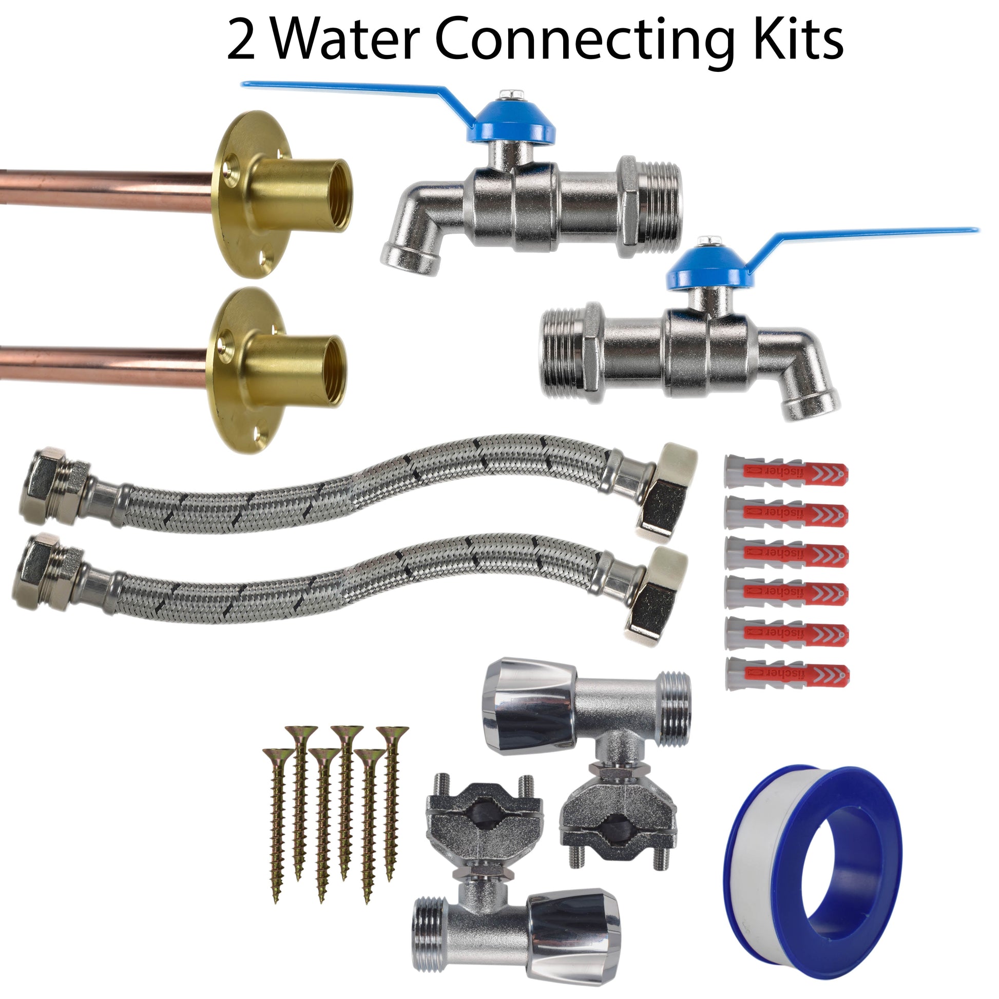 AP Supplies Simple Lever Tap FULL Connection Kit x2
