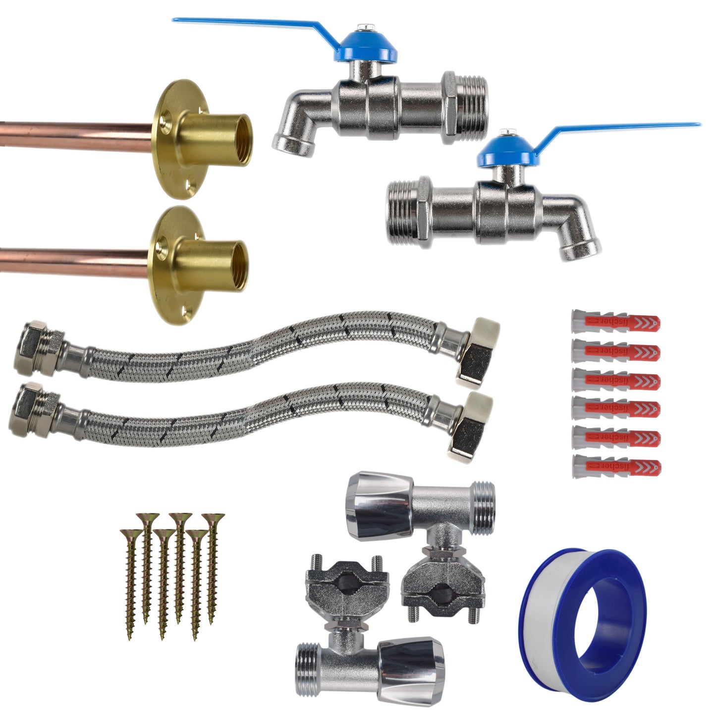 AP Supplies Simple Lever Tap FULL Connection Kit x2