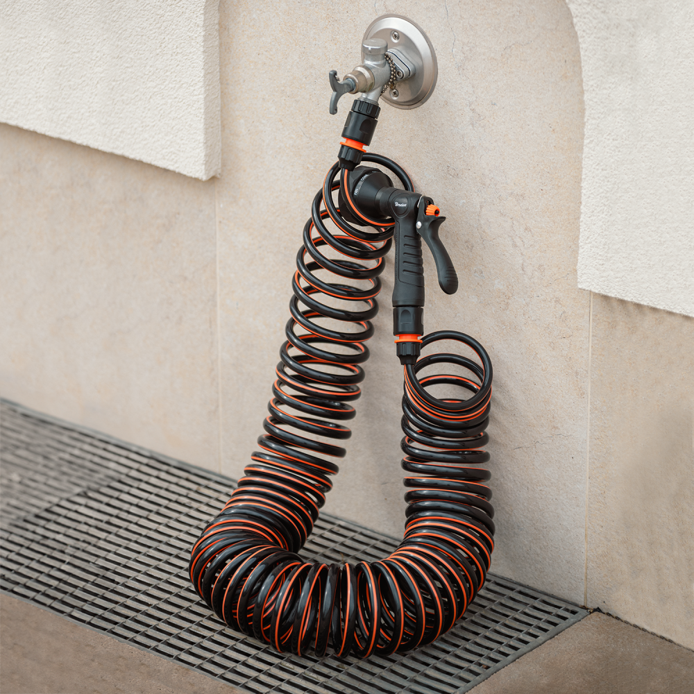 AP Supplies 10 Metre Spiral Hose with Multi-Function Sprayer Set
