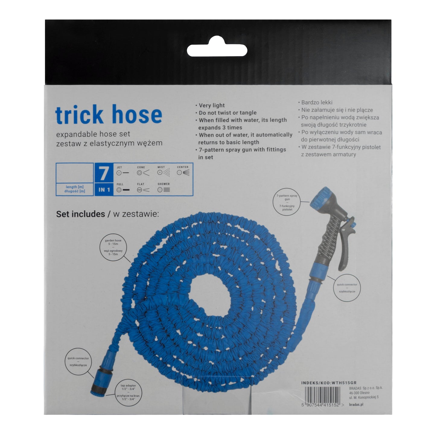 Expanding Trick Hose 10m - 30m Blue Outdoor Watering Kit Outdoor Hose Accessory