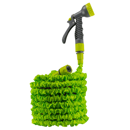 Expanding Trick Hose 5m - 15m Lime Outdoor Watering Kit Outdoor Hose Accessory