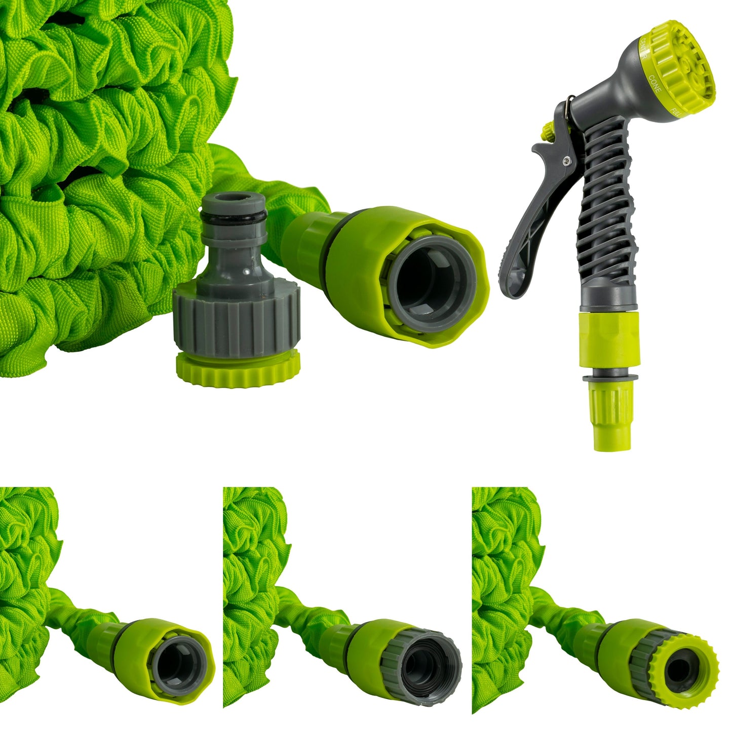 Expanding Trick Hose 5m - 15m Lime Outdoor Watering Kit Outdoor Hose Accessory
