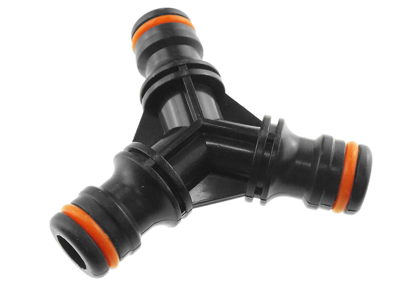 Three Way Snap-On Male Black Pipe and Water Fitting Garden Water Connector