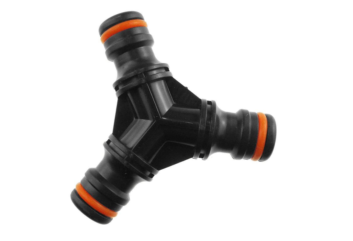 Three Way Snap-On Male Black Pipe and Water Fitting Garden Water Connector
