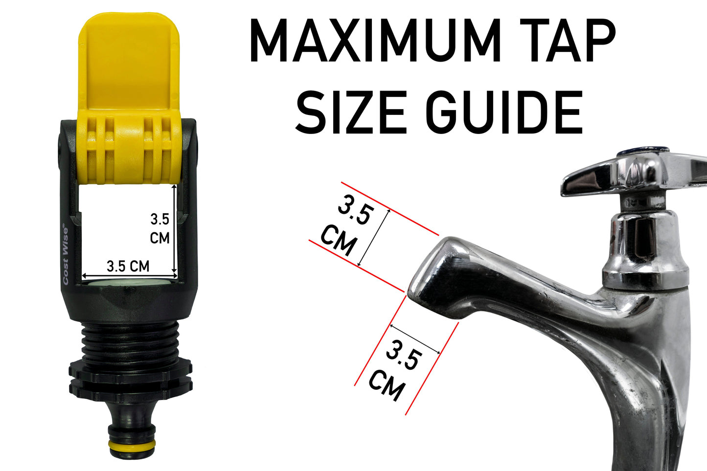 Kitchen Tap Adaptor "Non Branded" Yellow Outdoor Watering Kit Hose Connector Set