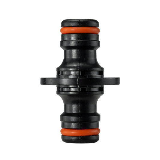 Two Way Connector Male Snap-On Joiner, Orange Black, Bradas for Garden Hose Pipe