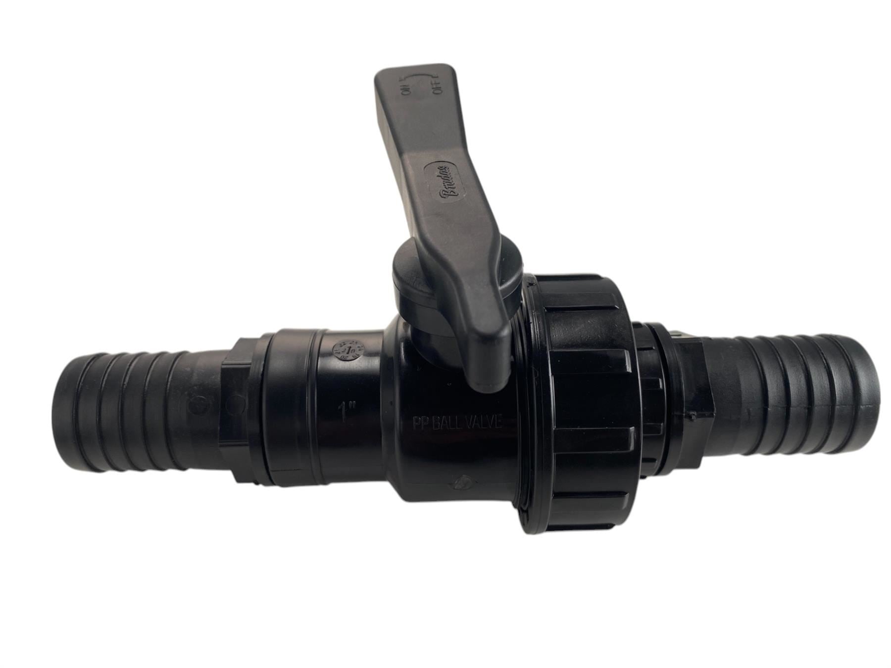 AP Supplies Full Flow Single Union Ball Valve 1"BSPF with 32mm Barb Connector Kit