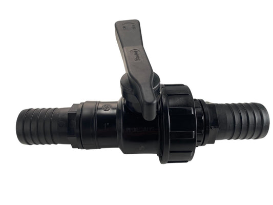 AP Supplies Full Flow Single Union Ball Valve 1"BSPF with 32mm Barb Connector Kit