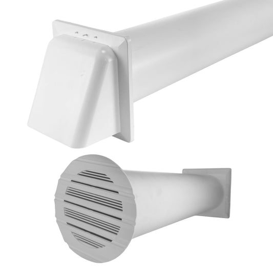 AP Supplies Through Wall Ventilation Kit Round Bella Vent with White External Vent