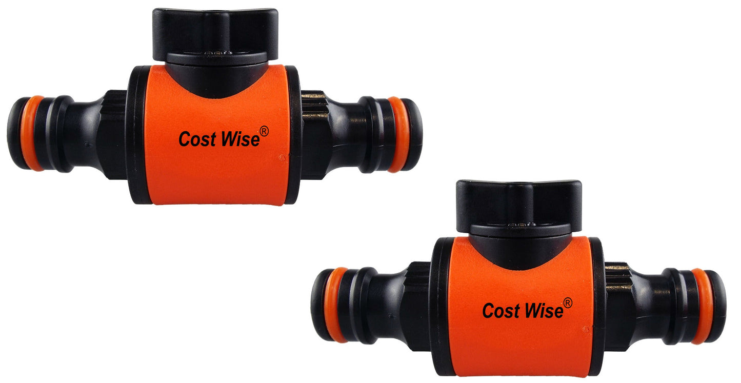 Cost Wise Snap On Male-Male In Line Valve Black Orange for Garden Irrigation Kit