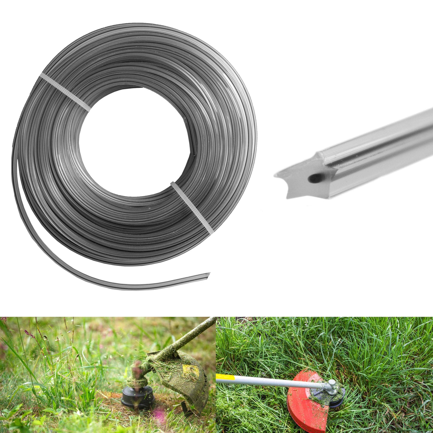 Strimmer Line Dual Black Star 2mm x 15m DIY Tool Accessory Home and Garden Use
