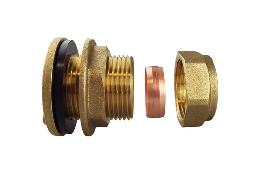 Brass Compression Straight Tank Adaptor 15mm Water Connector Brass Water Fitting