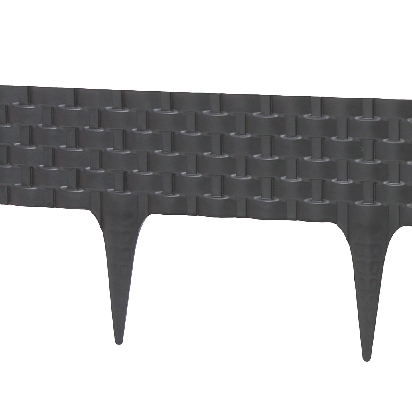 AP Supplies Lawn Edging, Plastic Palisade Rattan Effect, 2.4m, Deep Grey