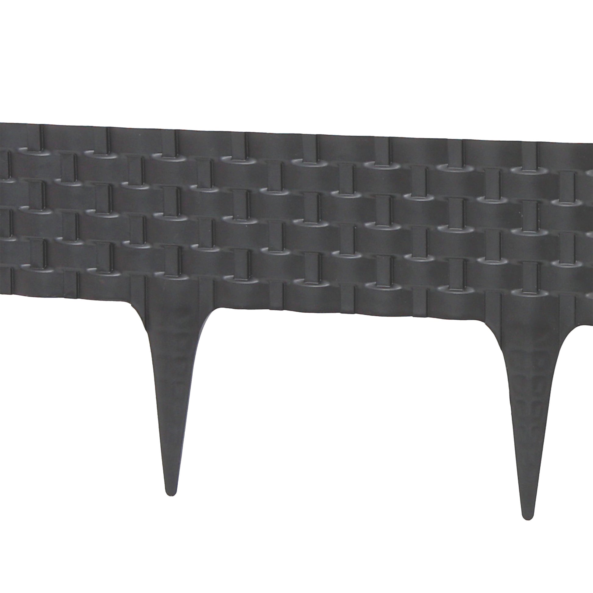AP Supplies Lawn Edging, Plastic Palisade Rattan Effect, 2.4m, Deep Grey