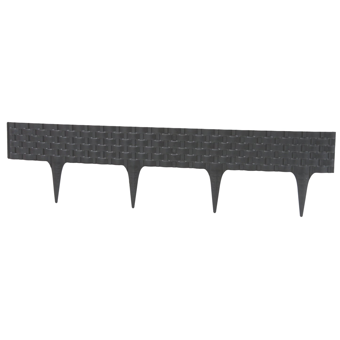 AP Supplies Lawn Edging, Plastic Palisade Rattan Effect, 2.4m, Deep Grey