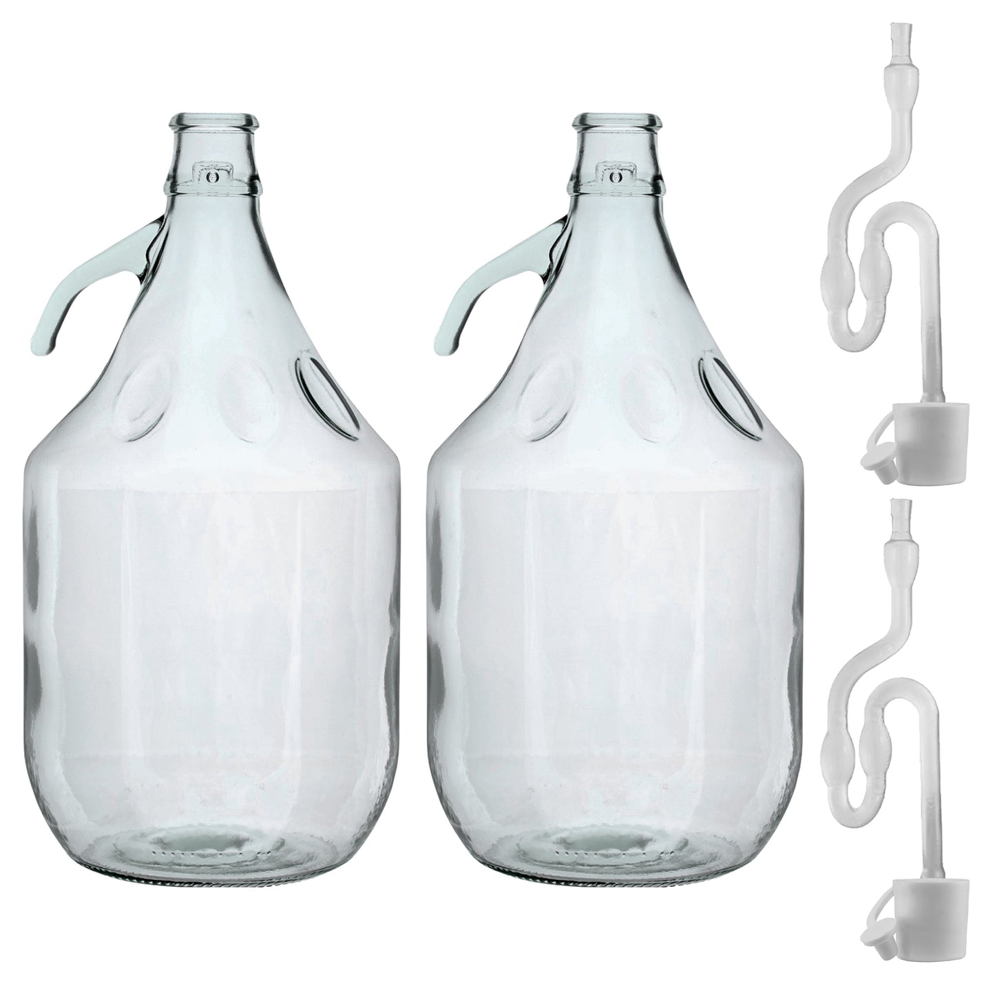 Glass Demijohn 5L 2 Pack Plain With Airlock and Bung for DIY Workshop Accessory