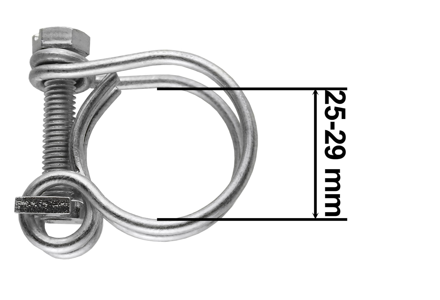 Double Wire Hose Clamp Galvanised 25mm-29mm for DIY Workshop Accessory