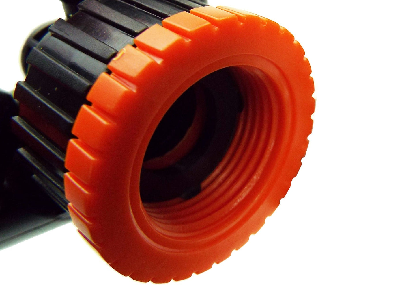 Two Way Tap Splitter Orange Black with Valves Garden Hose Pipe Hose Pipe Fitting