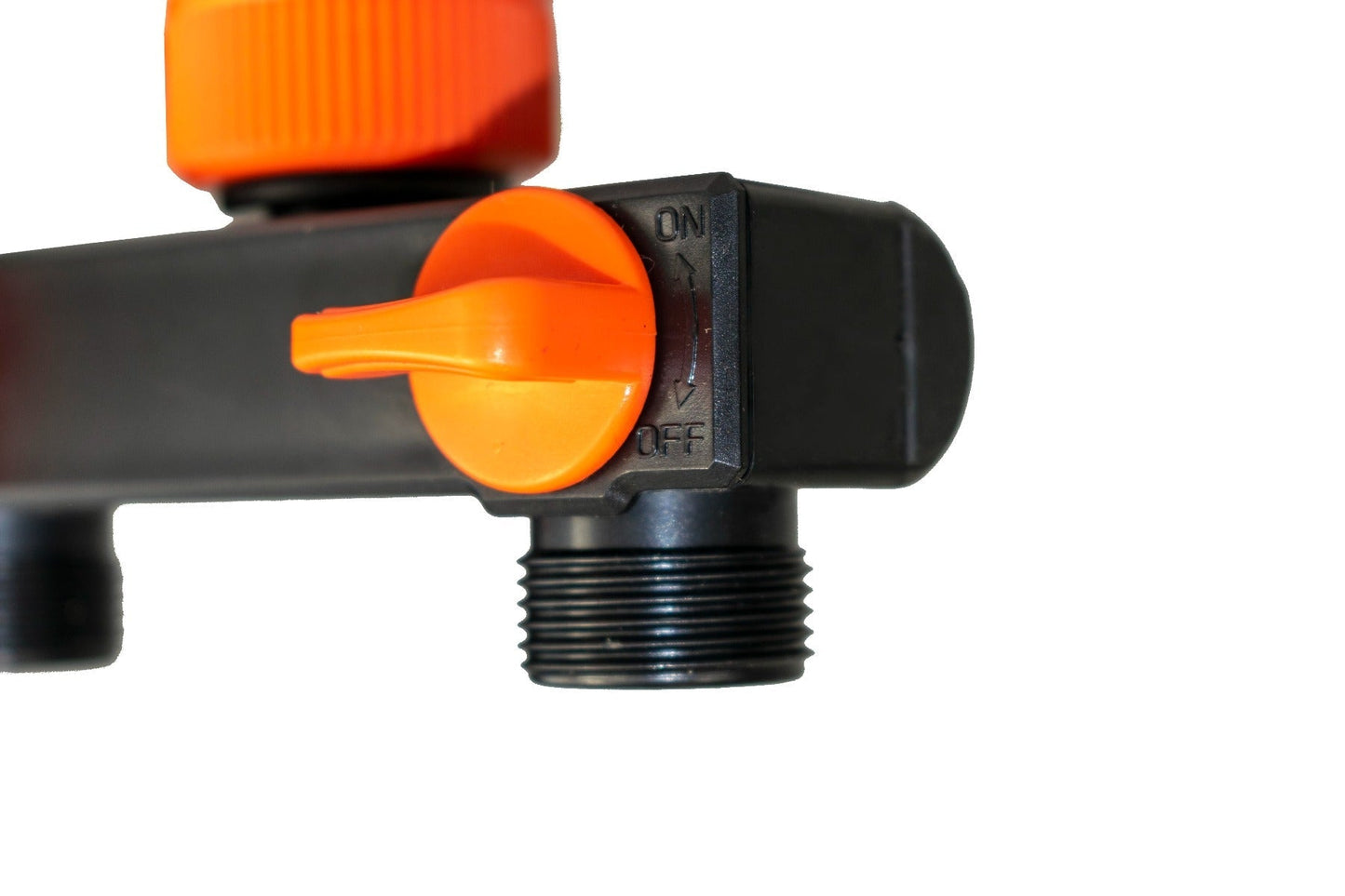 2 Way Tap Splitter PP with Valves and Snap-On Male Connectors BSP Thread Fitting