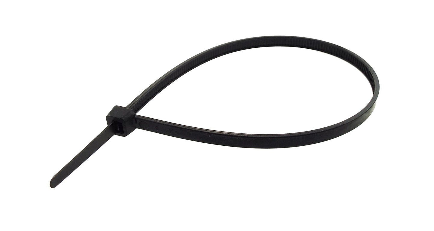 100 Cable Ties (2.5mm x 200mm) Black DIY Workshop Accessory Home and Garden Use