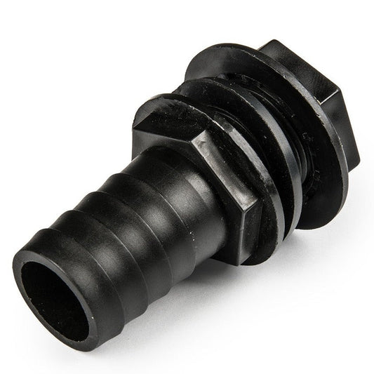Tank Connector with Washer 3/4in BSPM and 1in Barb Outlet for Hose Connector Set