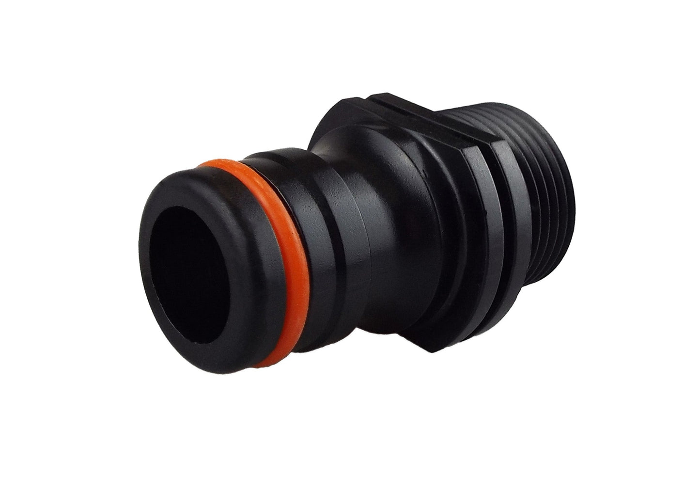 Male Tap Connector 3/4in BSPM - Max Flo, Black Orange for Pipe and Water Fitting