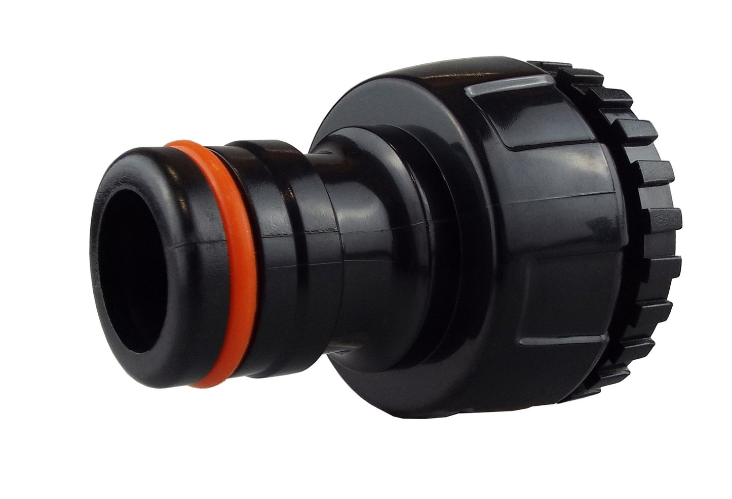 Female Tap Connector 1in-3/4in BSPF Max Flo Black Orange Drip Irrigation Fitting