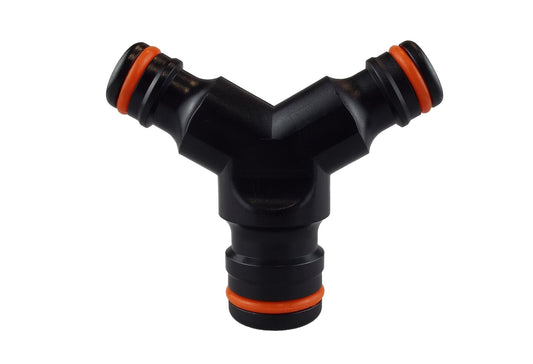 Three Way Max Flo to Standard Snap On, Black Orange for Drip Irrigation Fitting