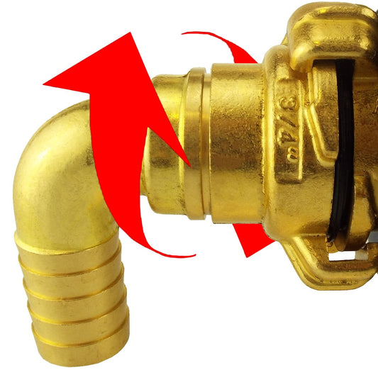 Claw Brass - Swivel Elbow 1in Hose Drip Irrigation Fitting Garden Irrigation Kit