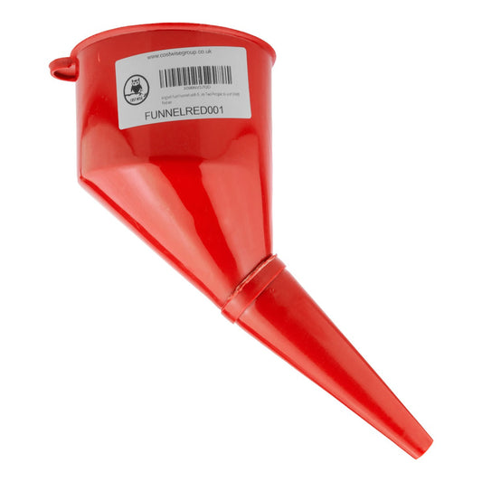 Angled Car Fuel Funnel with Filter, Red Vehicle Fluid Funnel Winter Vehicle Tool