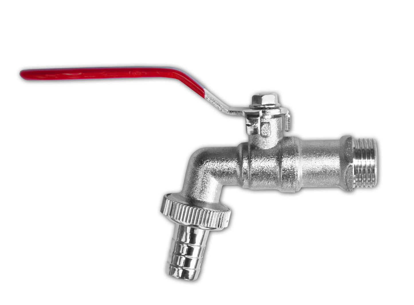 Garden Lever Tap - 1/2 BSPM Inlet - 1/2 Barb Hose - Zinc Nickle Plated