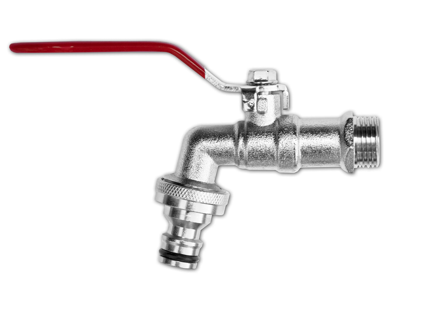 Garden Lever Tap Brass Nickle Plated 1/2in BSPM Inlet with Snap-On Bradas