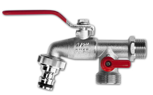 Double Garden Tap 1/2in BSPM Inlet Bradas Outdoor Watering Kit Hose Pipe Fitting