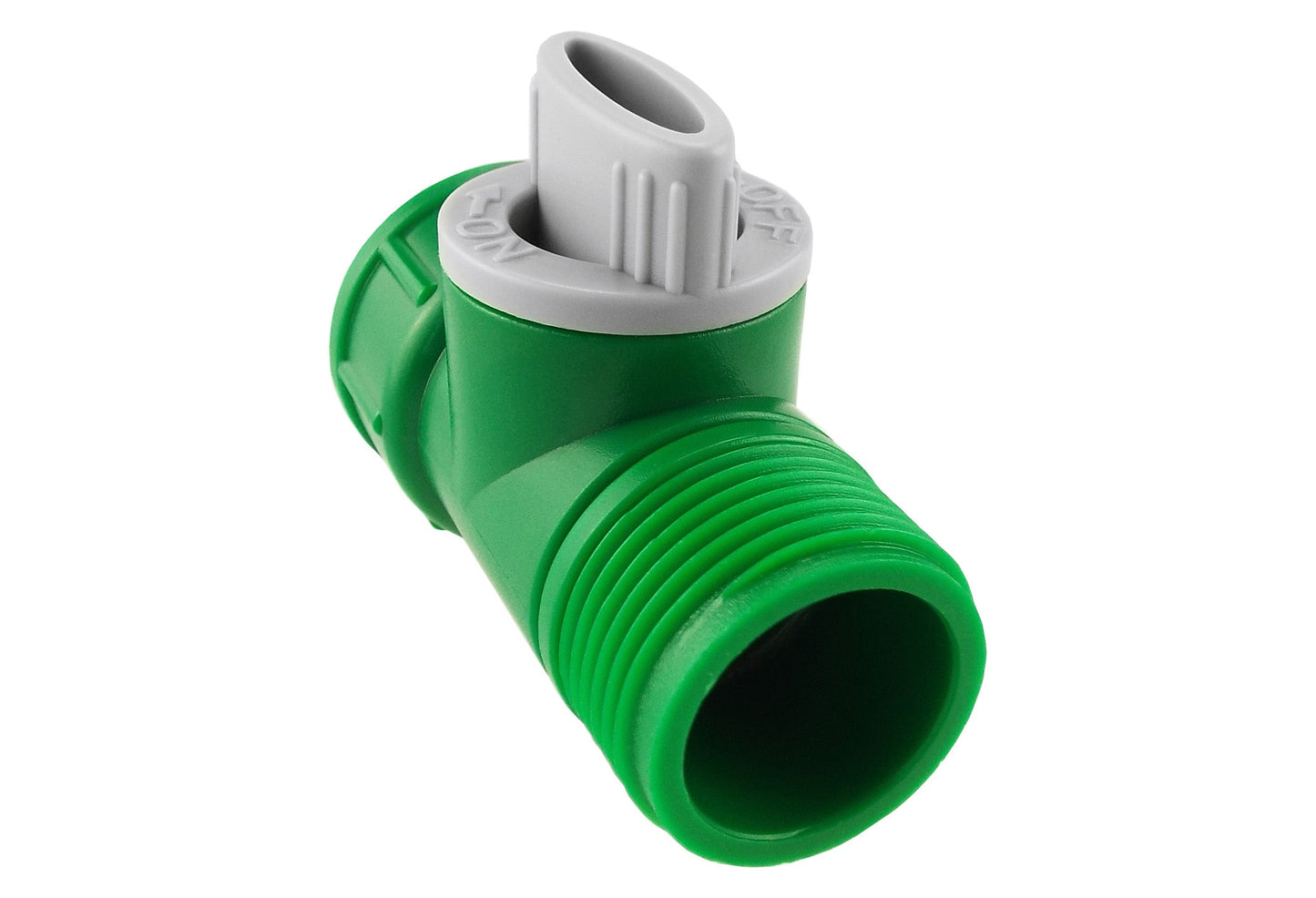 Tap Adapter with Valve 3/4in BSPM-F Green Grey Hose Pipe Fitting Water Connector