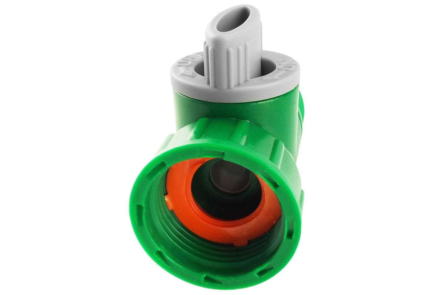 Tap Adapter with Valve 3/4in BSPM-F Green Grey Hose Pipe Fitting Water Connector
