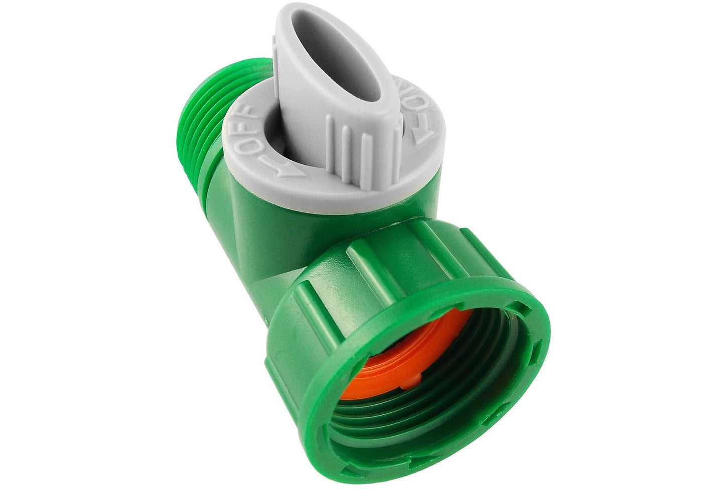 Tap Adapter with Valve 3/4in BSPM-F Green Grey Hose Pipe Fitting Water Connector