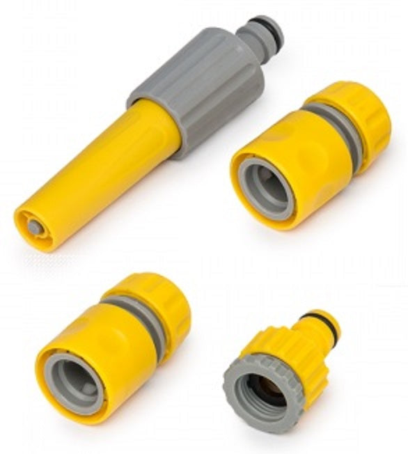 Hose Connectors Set With Nozzle Yellow Hose Connector Set Pipe and Water Fitting