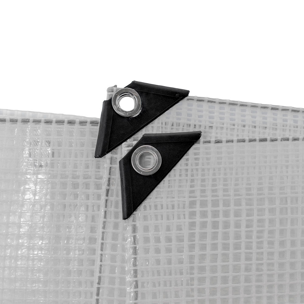 Clear M-Grade Tarpaulin 2m x 4m Waterproof Tarpaulin Cover Outdoor Ground Sheet