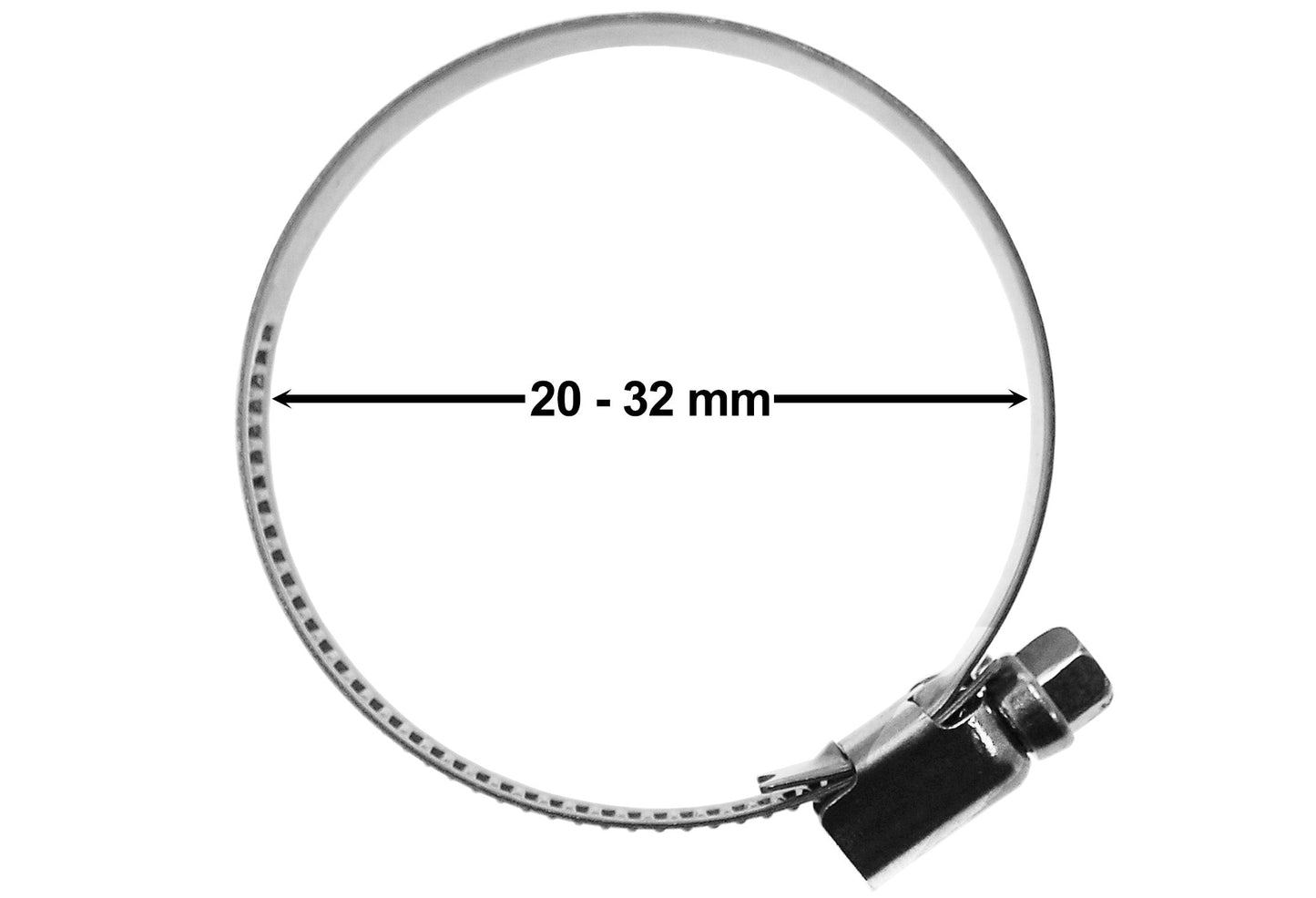 A2 Hose Clip 20mm-32mm - Adjustable 304 Stainless Steel Duct Clamps Hose Pipe Clamps Air Ducting Clamp Worm Drive Hose Clamps