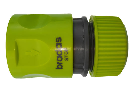 Female Hose Connector With Stop, 1/2in or 5/8in Hose, Lime for Hose Pipe Fitting