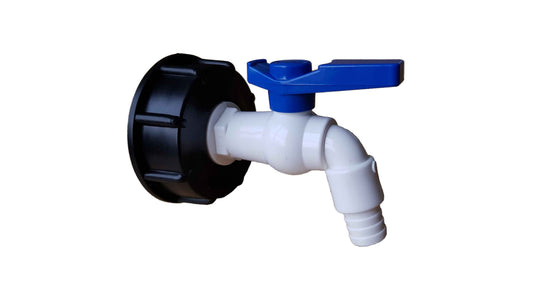 IBC 2 S60X6 Cap with White Blue Plastic Tap BSP Thread Fitting Hose Pipe Fitting