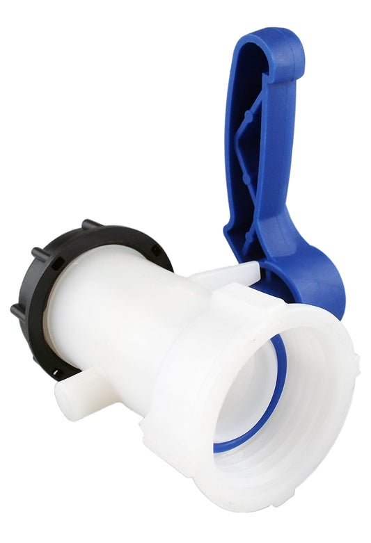 IBC Tank Valve 75mm Inlet - S60X6 Outlet with Cap for Pipe and Water Fitting
