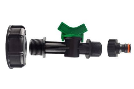 IBC 2 S60X6 Cap with In-Line Valve and Male Quick Connector Outdoor Watering Kit