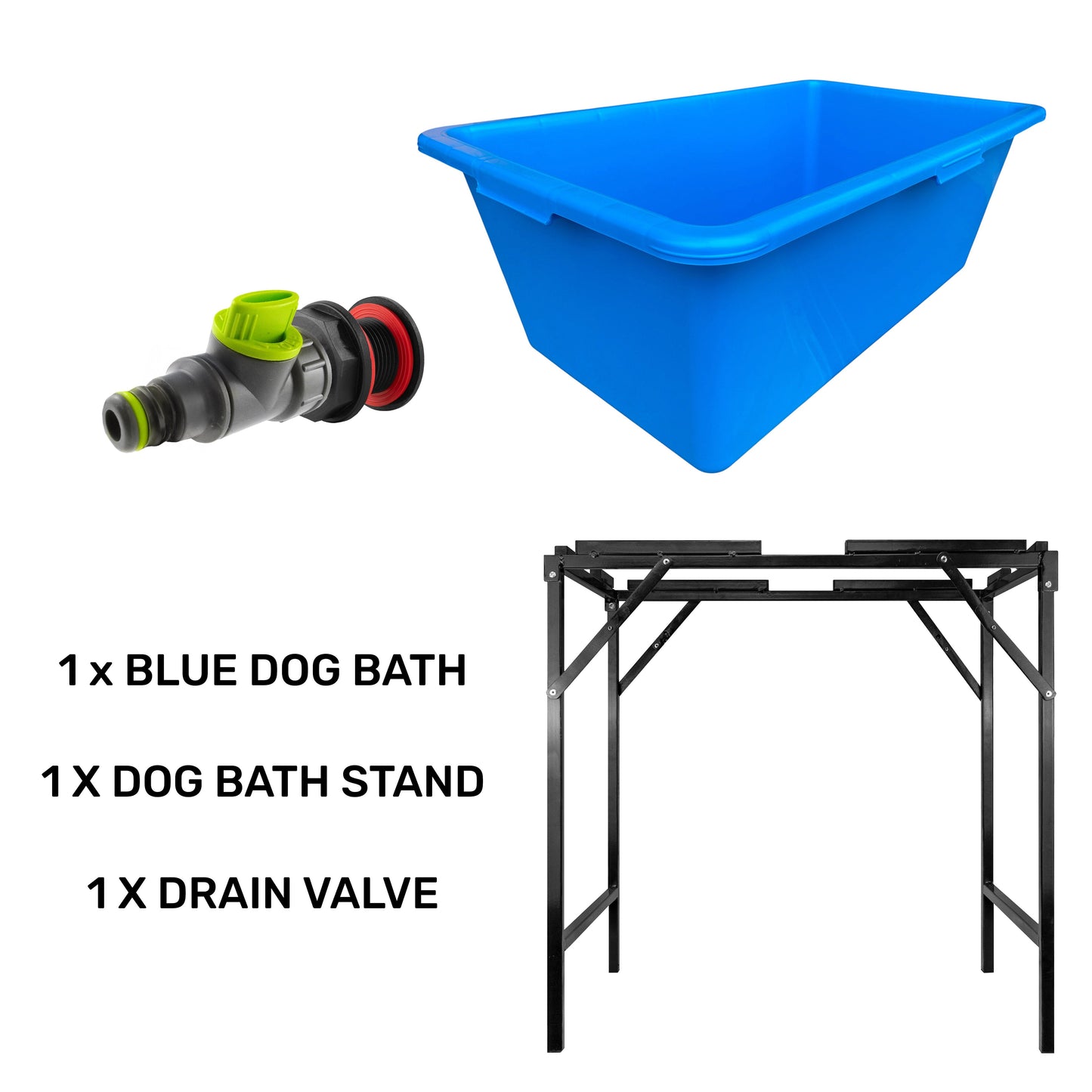 AP Supplies Blue Dog Bath with Drain Valve (Lime) and Stand