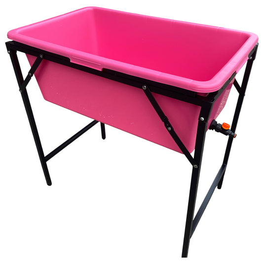 AP Supplies Pink Dog Bath with Drain Valve (Black) and Stand