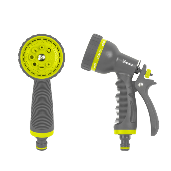 Hose Gun Water Sprayer 8-Pattern Adjustable, Lime Hose Connector Set Tap Adapter