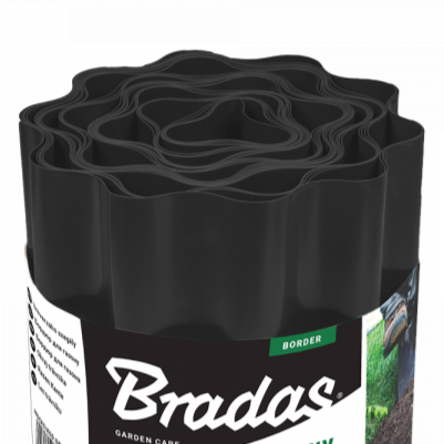 Wavy Plastic Garden Lawn Edging, H=25CM, L=9M, Black for Home and Garden Use