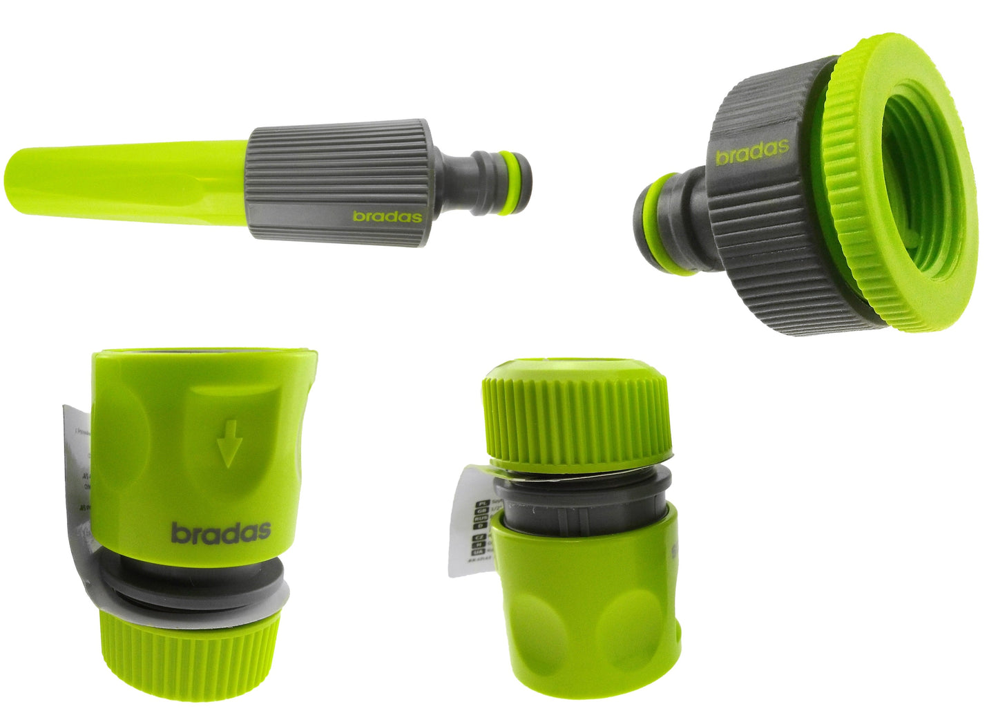 Hose Connectors Set With Nozzle Lime Outdoor Watering Kit Pipe and Water Fitting