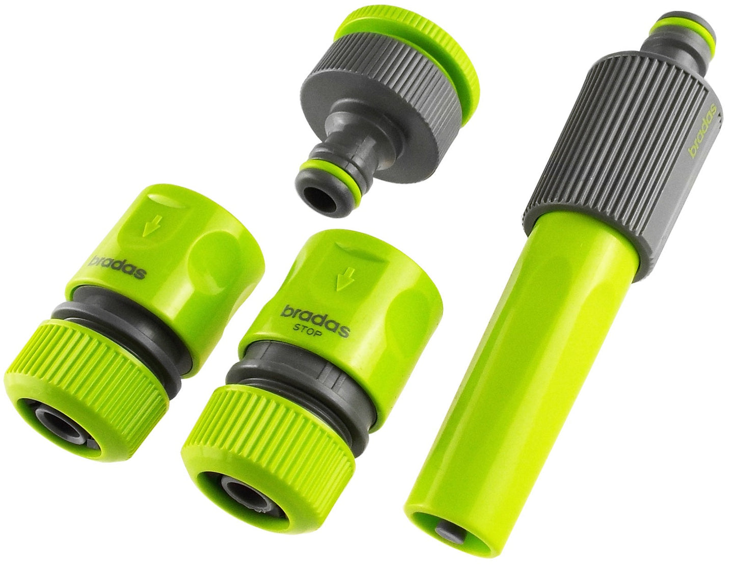 Hose Connectors Set With Nozzle Lime Outdoor Watering Kit Pipe and Water Fitting
