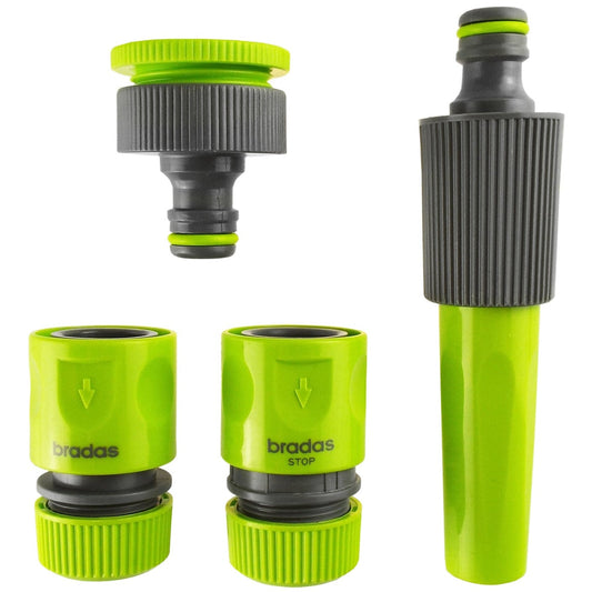 Hose Connectors Set With Nozzle Lime Outdoor Watering Kit Pipe and Water Fitting